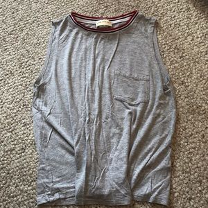 Gray Tank Top with Accent Neck
